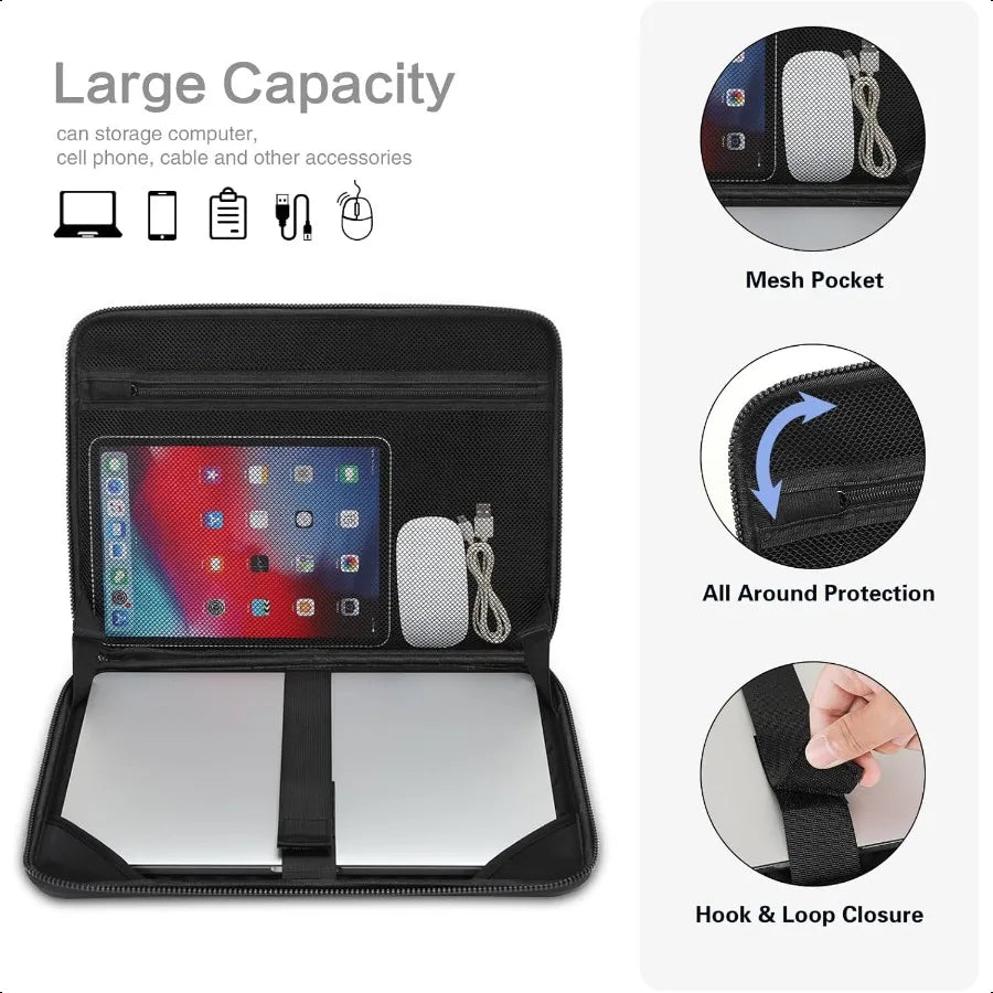 15–16″ Laptop Hard Case – Waterproof Shockproof EVA Protective Bag for HP, Dell & MacBook with Artistic Geometric Design