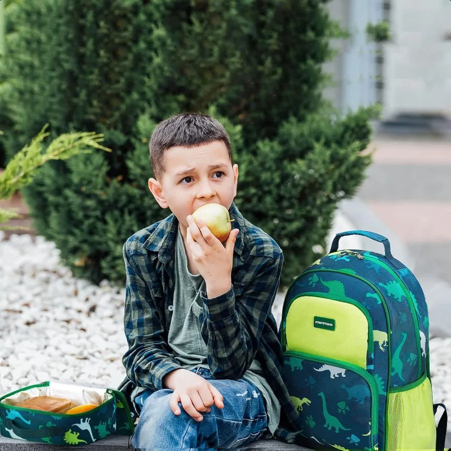 “Mommore Lightweight Kids Backpack with Lunch Box – Preschool & Kindergarten Boys & Girls Elementary School Bookbag”