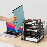 6-Tier Desk Organizer with File Holder – Document Storage Rack for Office & Home, Space-Saving Design 🗂️✨