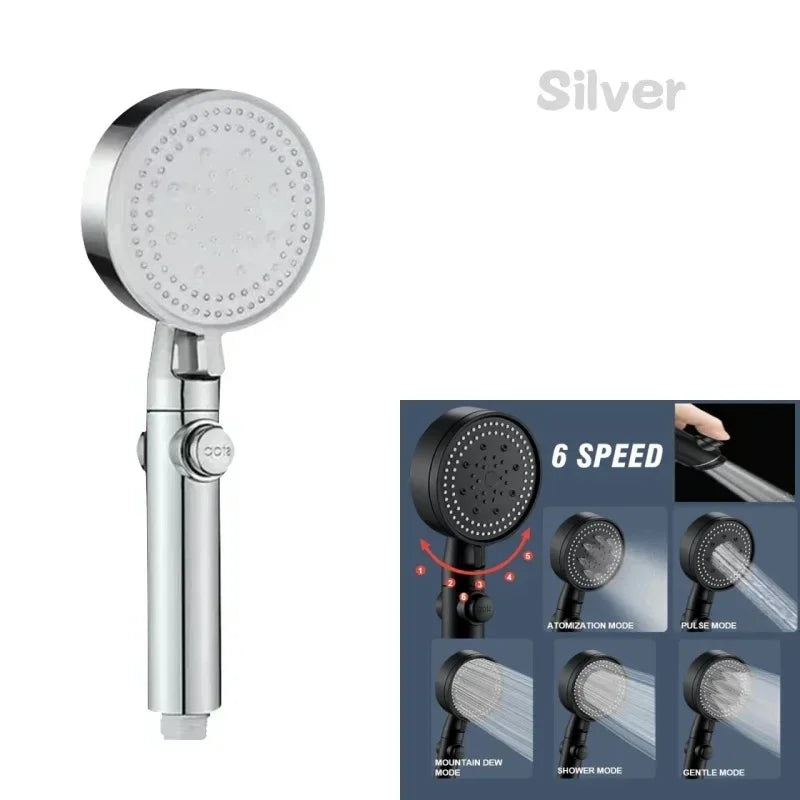 230 mm Big Panel Showerhead – 6 Mode High-Pressure Rainfall Top Shower Head