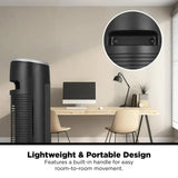 36'' Oscillating Tower Fan with Remote, 3 Speeds, Timer Display