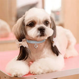 Bling Rhinestone Dog Collar with Leash – Crystal Sparkling Accessory for Small & Medium Dogs (S/M/L, Pink)