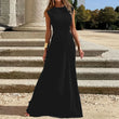 Women’s Maternity Surplice Maxi Dress – Solid Cotton Pregnancy Outfit with Asymmetrical Waist, Formal Wear for Moms