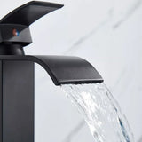Black Waterfall Basin Faucet – Single Hole Mixer Tap for Vanity & Vessel Sinks