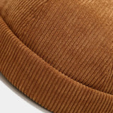Corduroy Brimless Docker Hat – Unisex Adjustable Harbour Beanie with Rolled Cuff Skull Cap Style