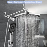 12-Inch Rainfall Shower Faucet Set – 3-in-1 Settings with Handheld & Top Spray
