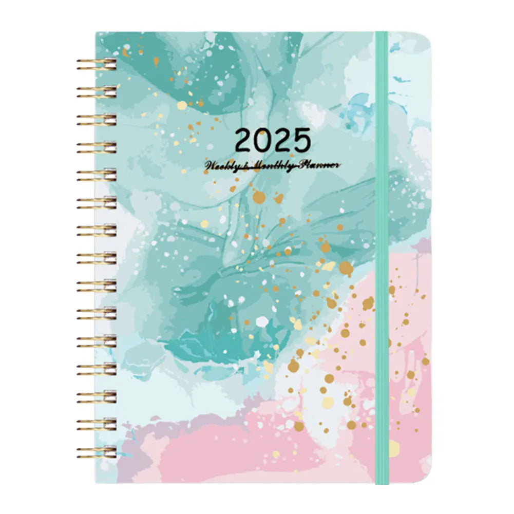 2025 A5 Diary Planner – Spiral-Bound Weekly & Monthly Organizer with Tabs for Office & School 📘