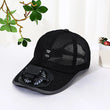 Summer Fan Hat – Mesh Baseball Cap with Embroidered Letter & Built-In Cooling Fan for Men & Women