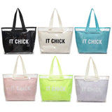 Women’s PVC clear jelly tote bag – large-capacity waterproof handbag, multifunctional transparent purse for beach, summer & daily use