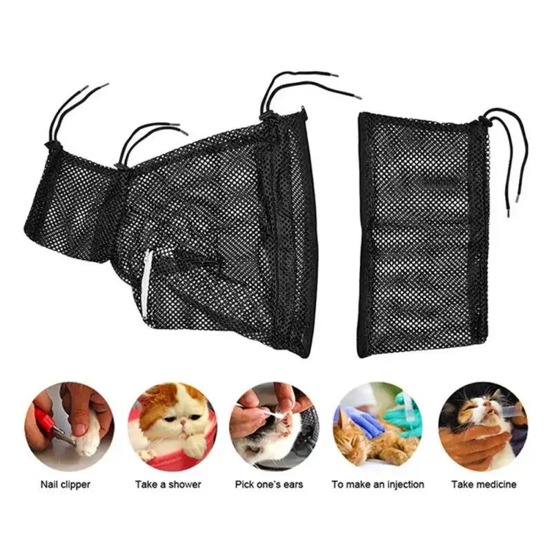 Breathable Adjustable Cat Bathing & Grooming Shower Bag – Anti-Scratch Restraint for Bathing, Nail Trimming & Ear Cleaning 🐱🛁