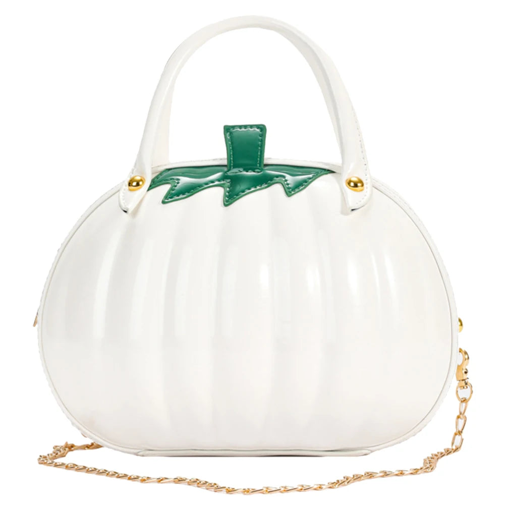 Pumpkin Shape Leather Top-Handle Handbag – Waterproof Cute Shoulder Bag 🎃