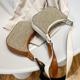 Breathable Summer Straw Crossbody Bag for Women – Fashion Woven Satchel with Zipper Closure