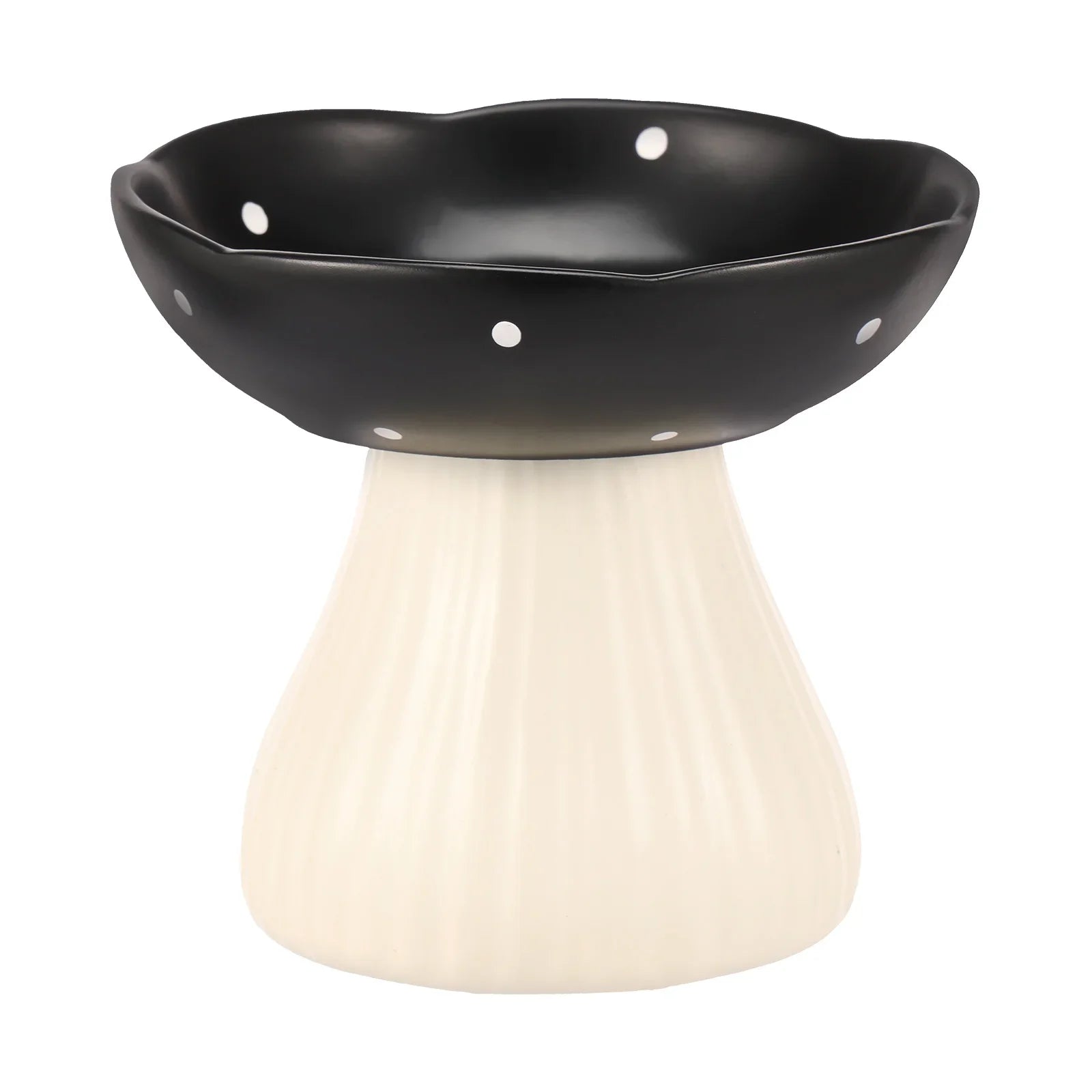 Mushroom Raised Cat Bowl – Elevated Food & Water Dish with Anti-Overturning Stand for Neck Protection