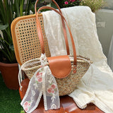 Straw Woven Large Capacity Tote Bag for Women – Woven Shoulder Bag for Beach, Party & Vacation