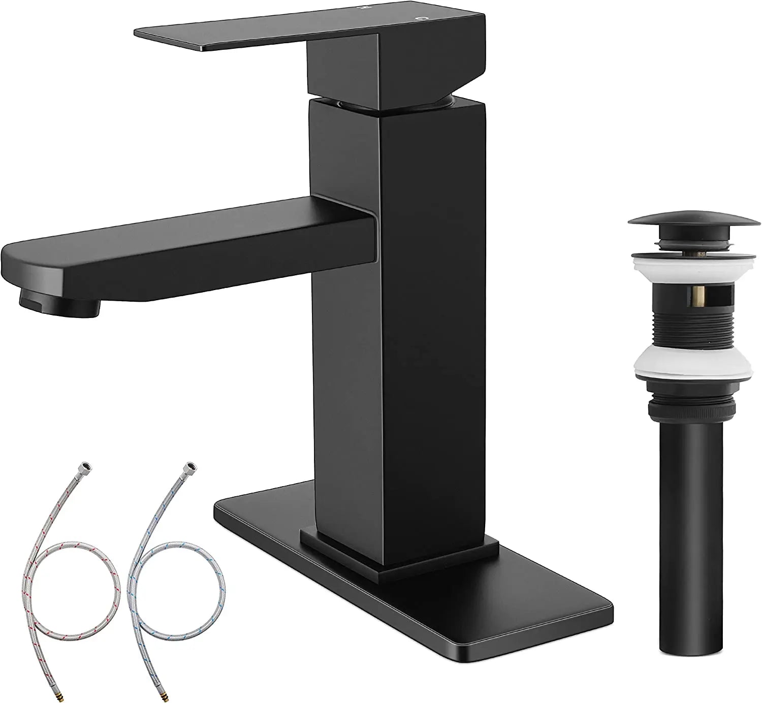304 Stainless Steel Square Basin Faucet – Cold & Hot Mixer with Modern Deck-Mount Design