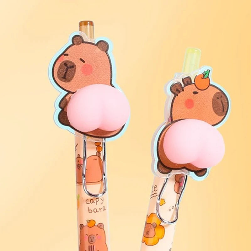 Playful Capybara Butt Press Gel Pen – Cute & Smooth Writing, Quick-Drying