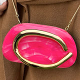 Women’s Retro PU Leather Clutch Bag – Elegant Evening Party Shoulder Crossbody Purse with Chain Strap & Phone Holder