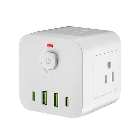 4-Sided Power Socket Extension – Practical & Portable Multi-Plug Adapter with USB Ports, Space-Saving Power Strip for Home & Travel