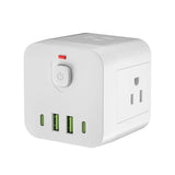 4-Sided Power Socket Extension – Practical & Portable Multi-Plug Adapter with USB Ports, Space-Saving Power Strip for Home & Travel
