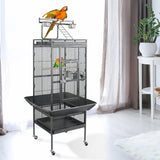 PlayTop XL Wrought-Iron Bird Cage with Rolling Stand — For Parakeets, Cockatiels, Quakers & Conures