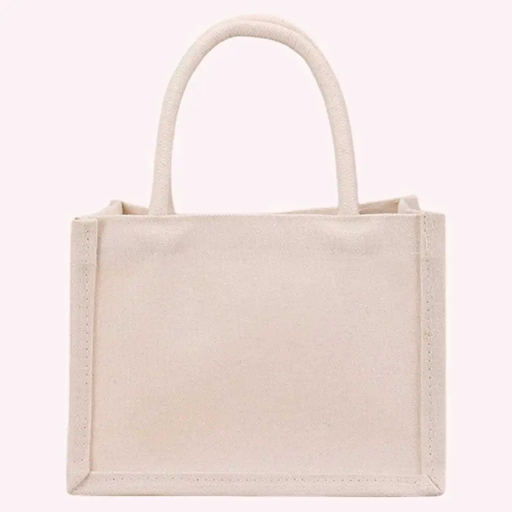 Women’s DIY canvas tote bag – large-capacity shopper handbag with sturdy handle, reusable grocery bag for daily use, weddings & gifts