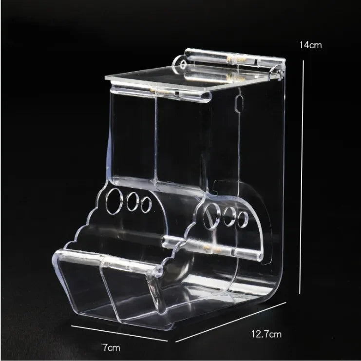 Hamster & Rabbit Food Dispenser – Clear Plastic Automatic Pet Feeder for Guinea Pigs, Small Pets & Rodents with Built-In Food Bowl