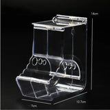 Hamster & Rabbit Food Dispenser – Clear Plastic Automatic Pet Feeder for Guinea Pigs, Small Pets & Rodents with Built-In Food Bowl