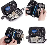 Genuine Leather Keychain Men Women Key Holder Organizer Pouch Cow Split Car Key Wallet Housekeeper Key Case Mini Card Bag