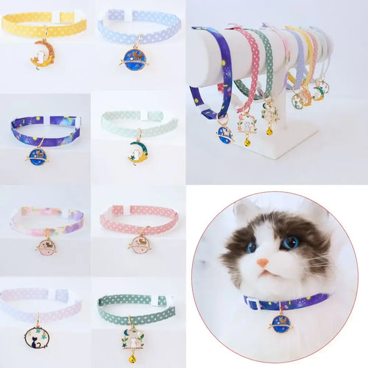 Adjustable Kitten Safety Collar with Breakaway Buckle – Cute Pendant Necklace for Cats & Puppies, Comfortable & Stylish