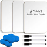 Mini Double-Sided Dry Erase Boards – 3-Pack Whiteboards with Markers & Erasers (7×10 in)