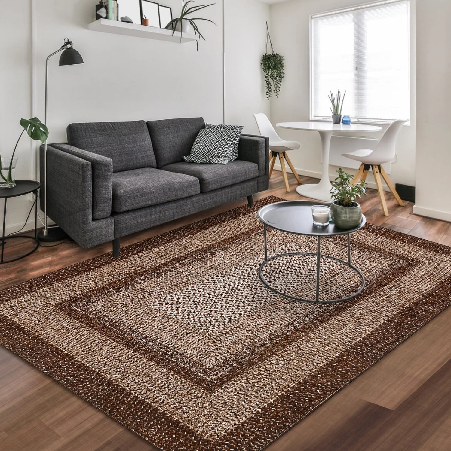 Washable Modern Braided Area Rug – Large Non-Slip Carpet for Living Room & Bedroom Floor Décor