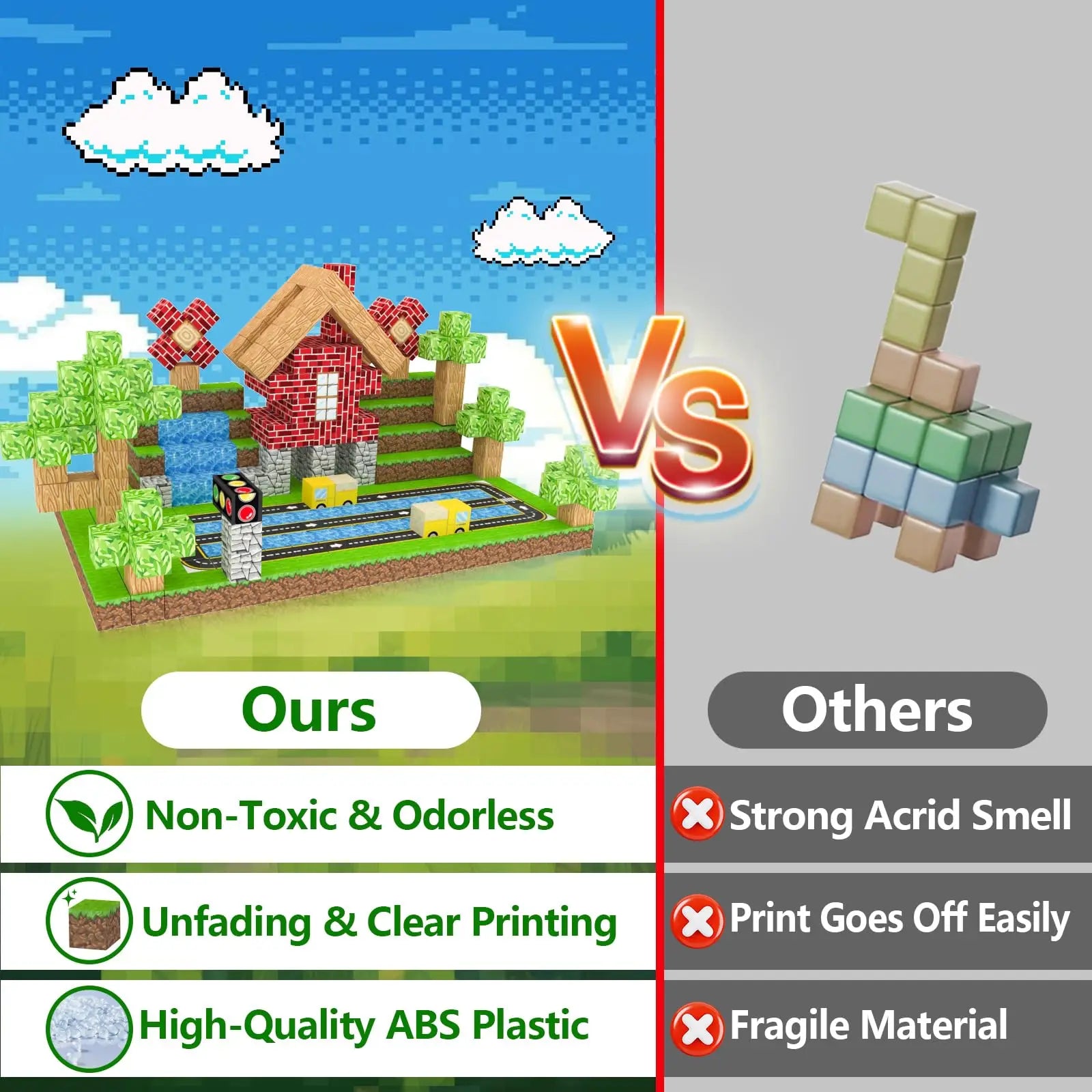 100PCS Magnetic Building Block Toy Set – Creative Construction Kit for Kids, Educational STEM Toys for Boys & Girls (Ages 3+)
