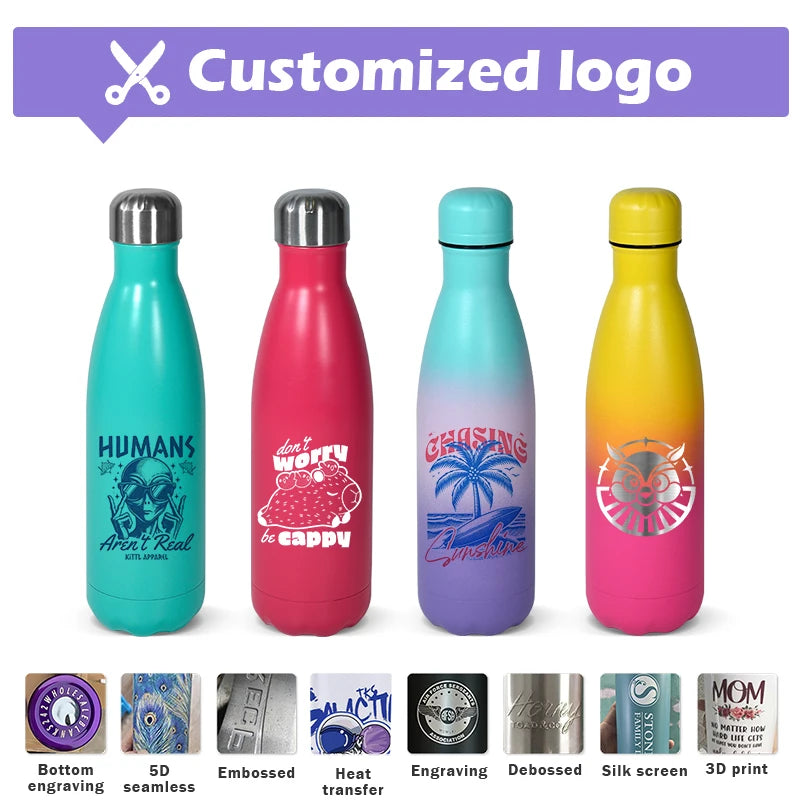 Double-Wall Stainless Steel Sport Water Bottle 500 ml – Leak-Proof, Hot & Cold Insulated