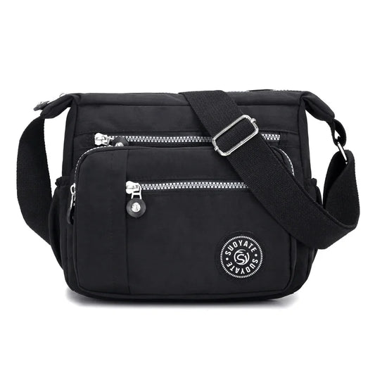 Women’s Nylon Waterproof Crossbody Bag — Multi-Pocket Travel Messenger & Shoulder Purse