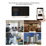 433MHz Wireless WiFi GSM Auto-Dial Alarm System – LCD Display with PIR Motion Sensor, Door Sensor & Remote App Control