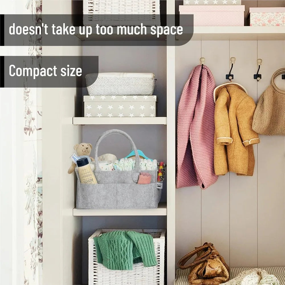 Portable Baby Diaper Caddy Organizer – Car & Home Multi-Pocket Changing Table Tote