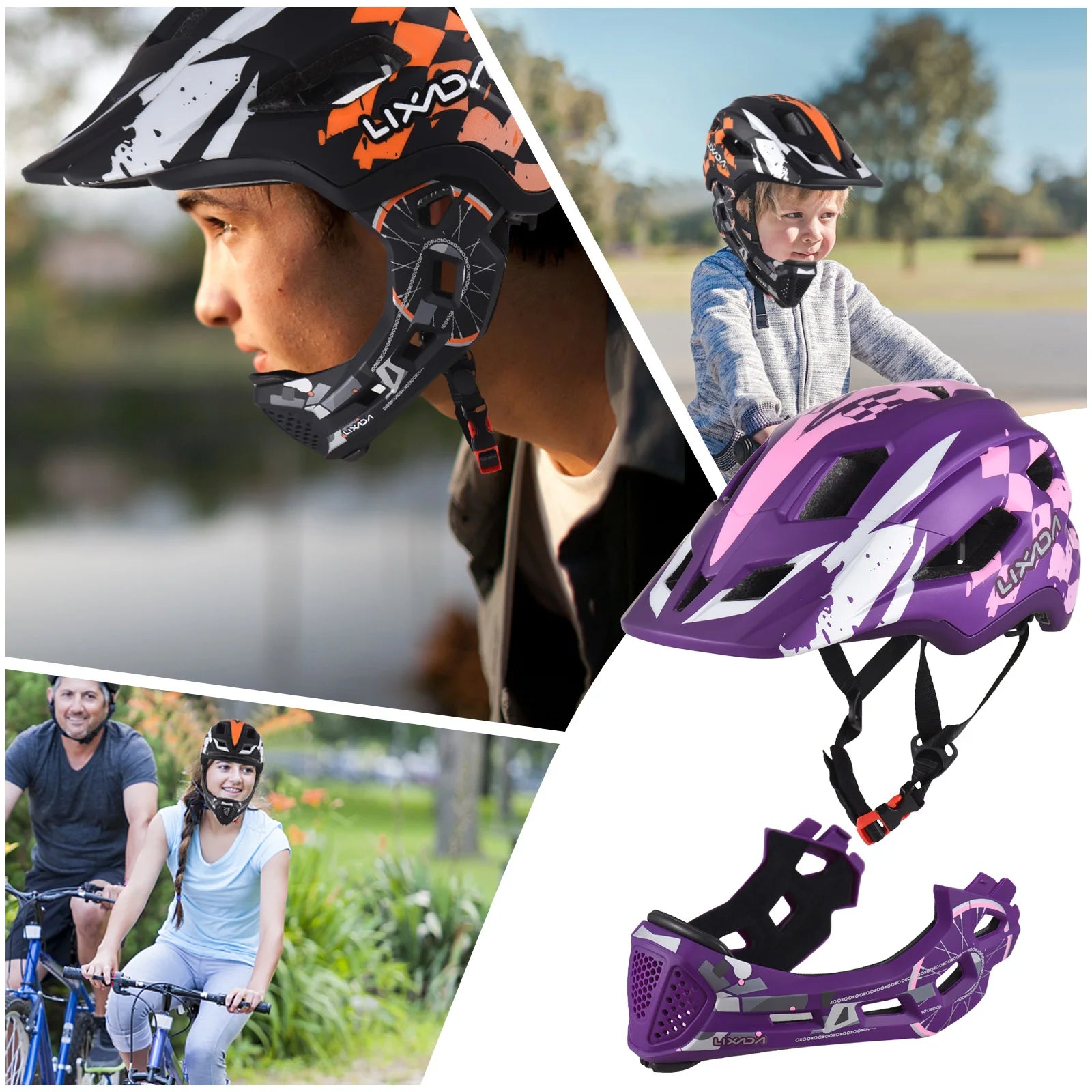 Kids’ Detachable Full-Face Cycle Helmet – Adjustable Children’s Bicycle Safety Helmet for Cycling & Outdoor Sports