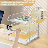 3-Tier Stackable File & Paper Tray Desk Organizer – Clear Desktop Document Sorter