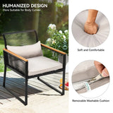 5-Piece Rattan Wicker Outdoor Bistro Set – Conversation Chairs with Footrest & Table