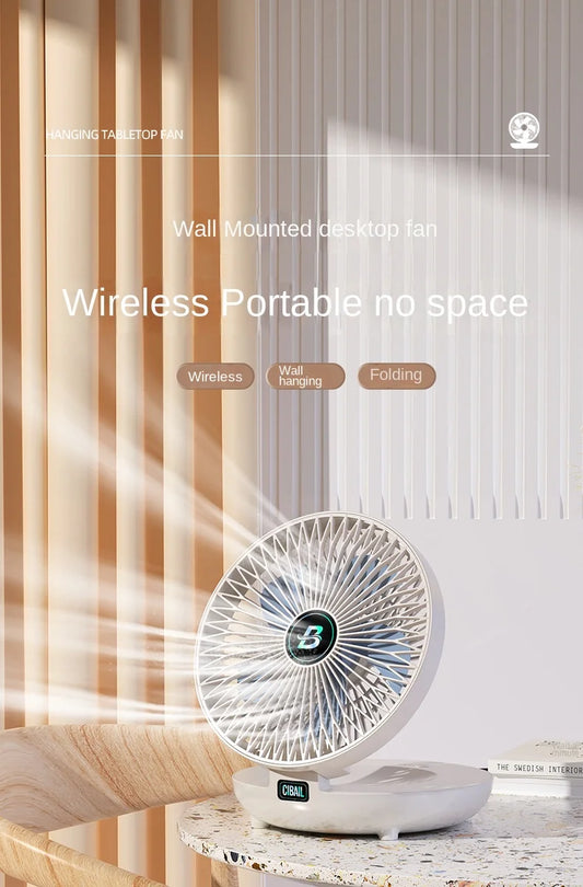 Compact USB Desk & Wall Fan – 3-Speed Silent Cooling with Foldable Space-Saving Design for Home & Office 🌬️✨