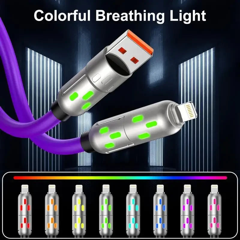4-in-1 Multi USB Charging Cable – 240W Fast Charging 4ft Charger Cord with USB-A & Type-C for iPhone 16/15/14/13, iPad & Samsung