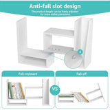 📂 Desktop File Organizer Shelf – White Desk Organizer for Office Supplies, Books & Accessories with Corner Storage Design
