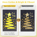 Gold Paint Pens – 5-Pack Metallic Acrylic Markers with Extra Fine 0.7mm Tip for DIY, Wood, Rock & Glass