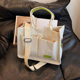 Women’s casual corduroy tote handbag – multi-pocket hobo bag with solid color design, travel shoulder bag for daily & office use