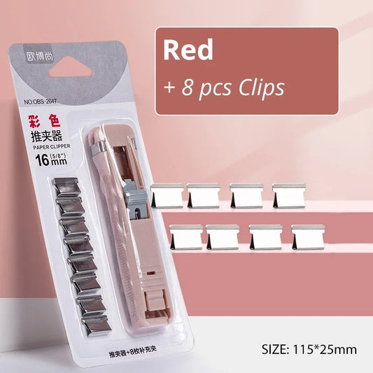 Traceless Reusable Hand Clamp Push Stapler – Paper & File Binding Tool for Office & School