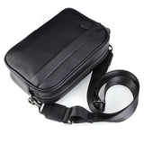 Men’s Leather Crossbody Shoulder Bag – Classic Pattern Small Square Satchel with Wide Strap for Casual, Business, Travel & Work