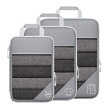 3-6 pcs Compressed Packing Cubes Travel Storage Organizer Set with Shoe Bag & Mesh Visual Luggage Set