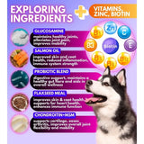 Dog Multivitamin Chewables – 16-in-1 Vitamins with Glucosamine for Hip & Joint, Senior Dogs & Puppies, Overall Health
