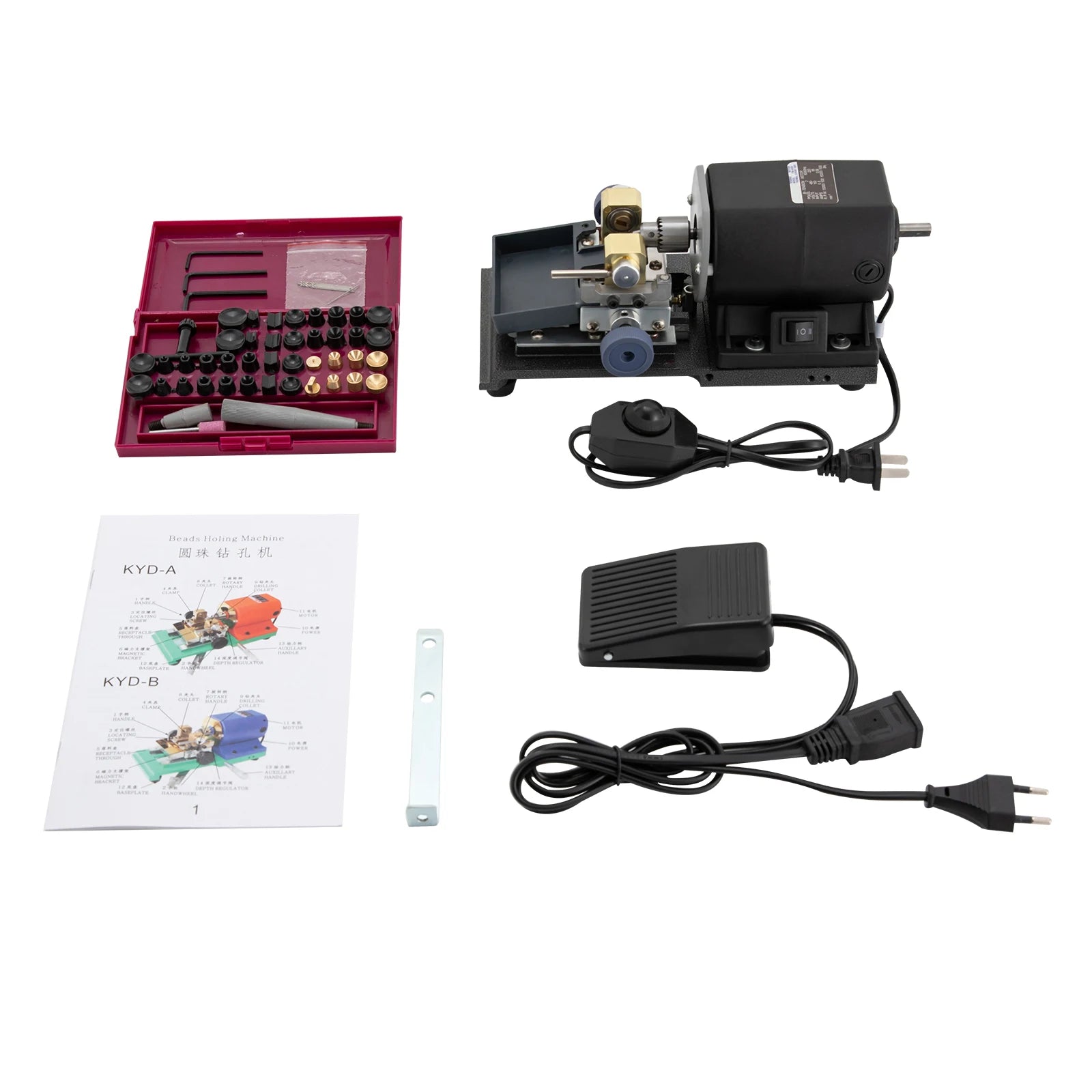 480W Pearl Drilling Machine Set – Precision Amber, Shell & Coral Driller | DIY Jewelry Making Tool (Green/Black)