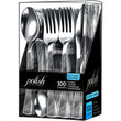 100-Piece Heavy-Duty Plastic Silverware Set – Elegant Disposable Knives & Flatware for Parties & Events